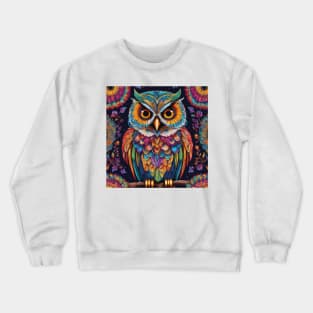 Boho Owl Painting Crewneck Sweatshirt